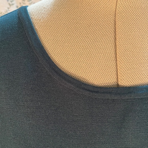 Doncaster Teal Green Silk Jersey Knit Long-Sleeve Shirt - Picture 4 of 9